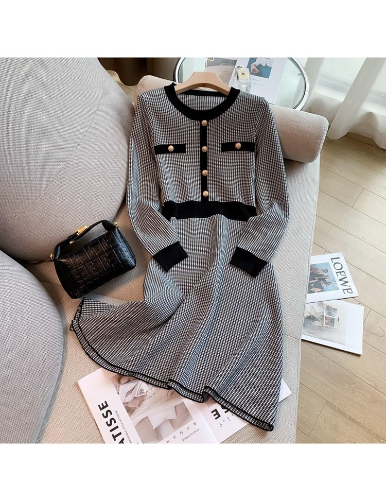 【dress】千鳥格子ワンピース　M25487