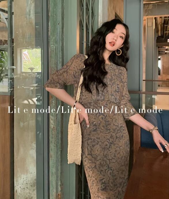 【dress】シンプルプリントワンピース G21094