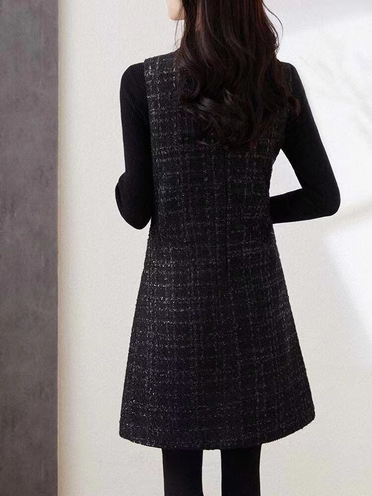 【dress】ノースリーブツイートワンピース　N2816