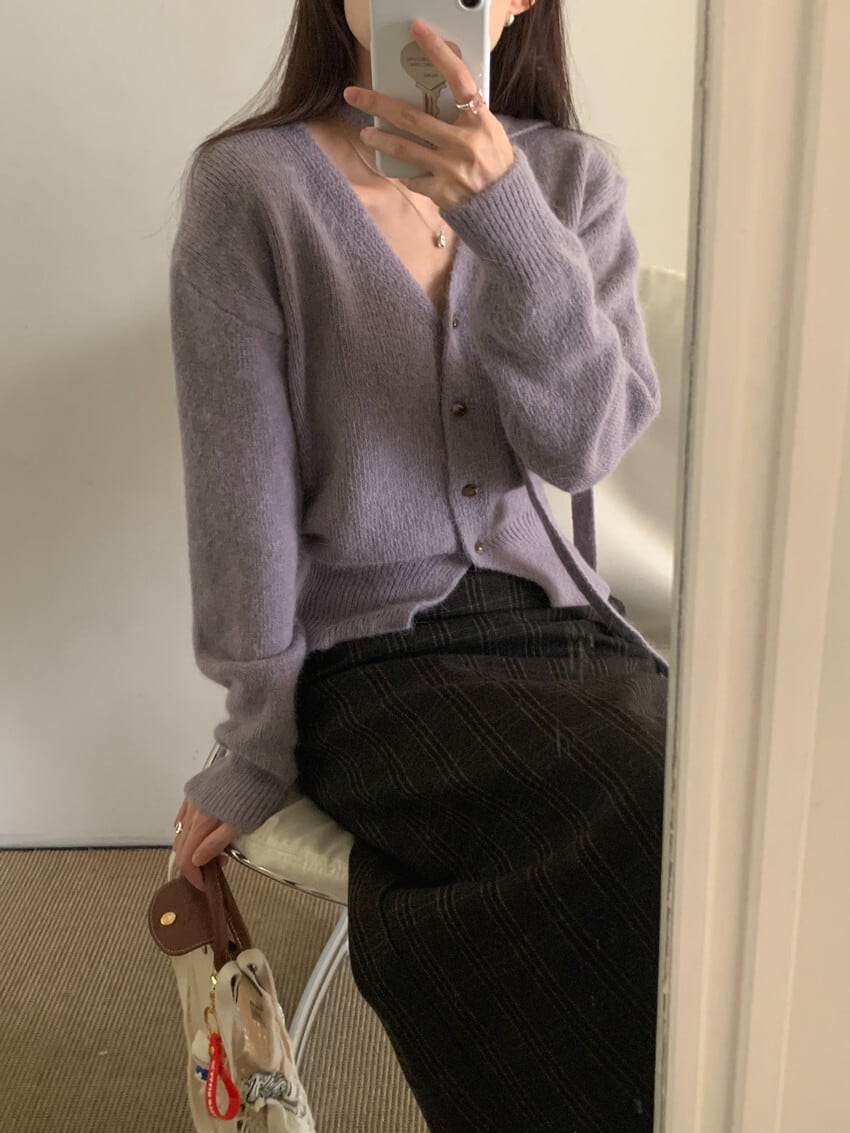 【outer】Vネックニットカーデ　M27492