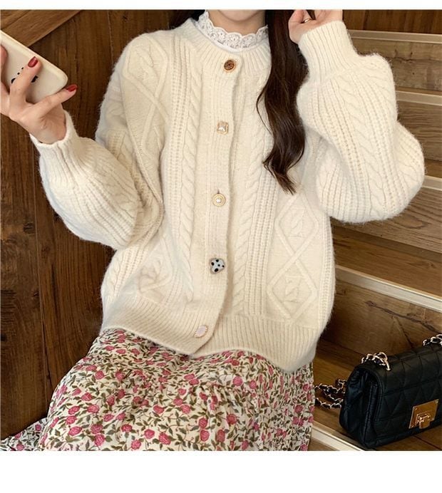 【outer】クルーネックニットカーデ　M27251