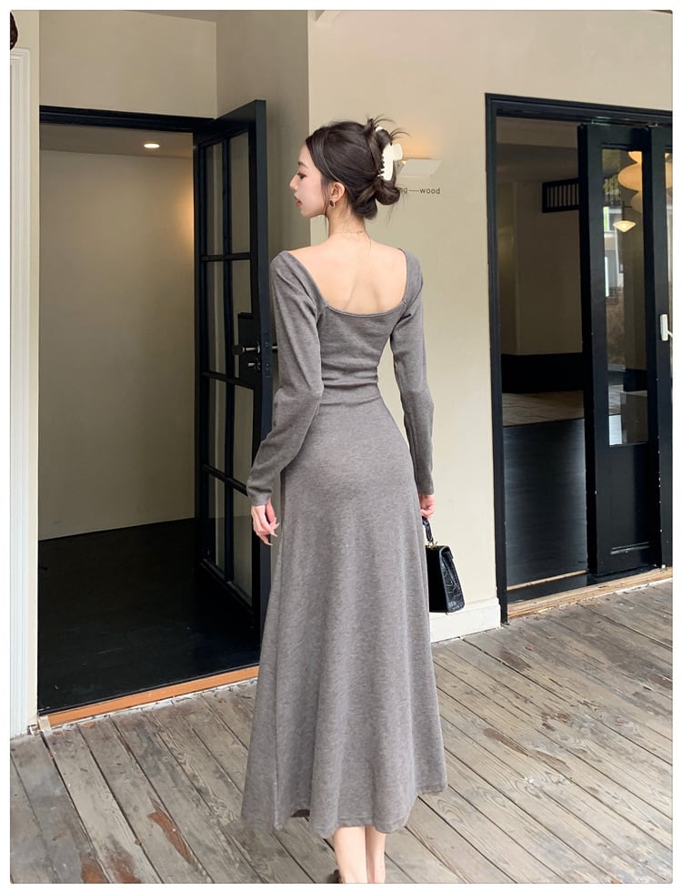 【dress】立体フラワーニットワンピース　M26416