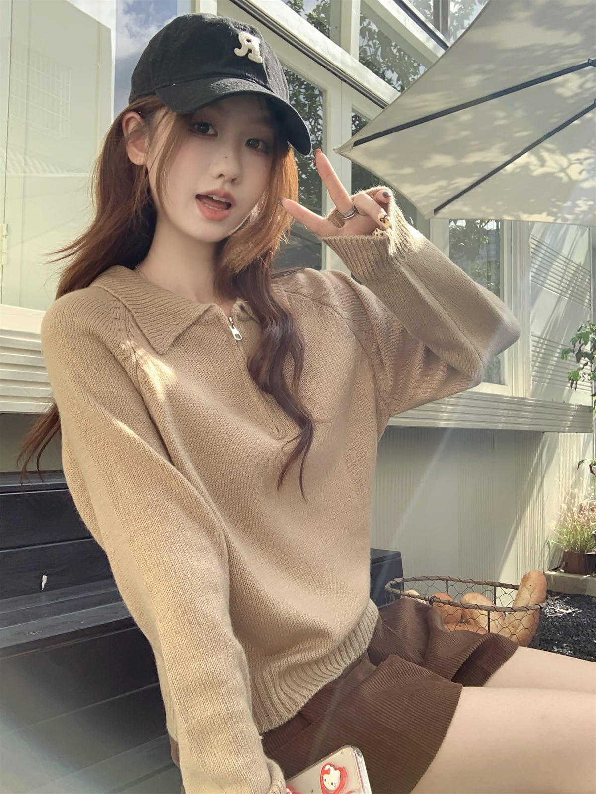 【tops】ファスナーニットセーター　M27061