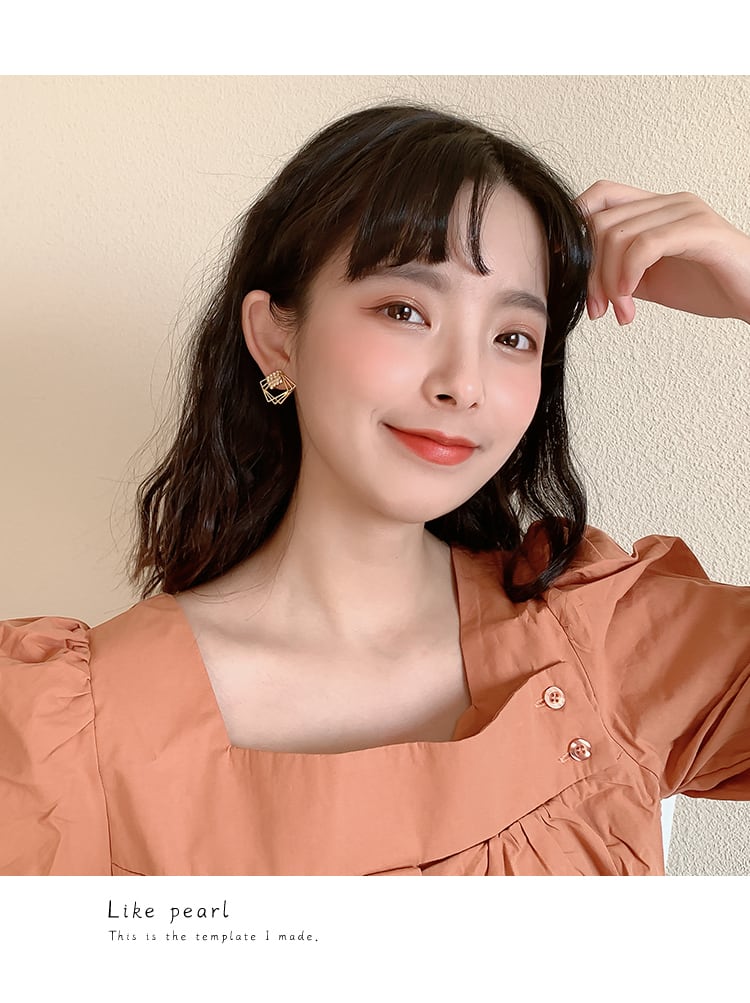 【小物】ピアスアクセサリー人気上昇中 chicファッション幾何模様ラインストーン