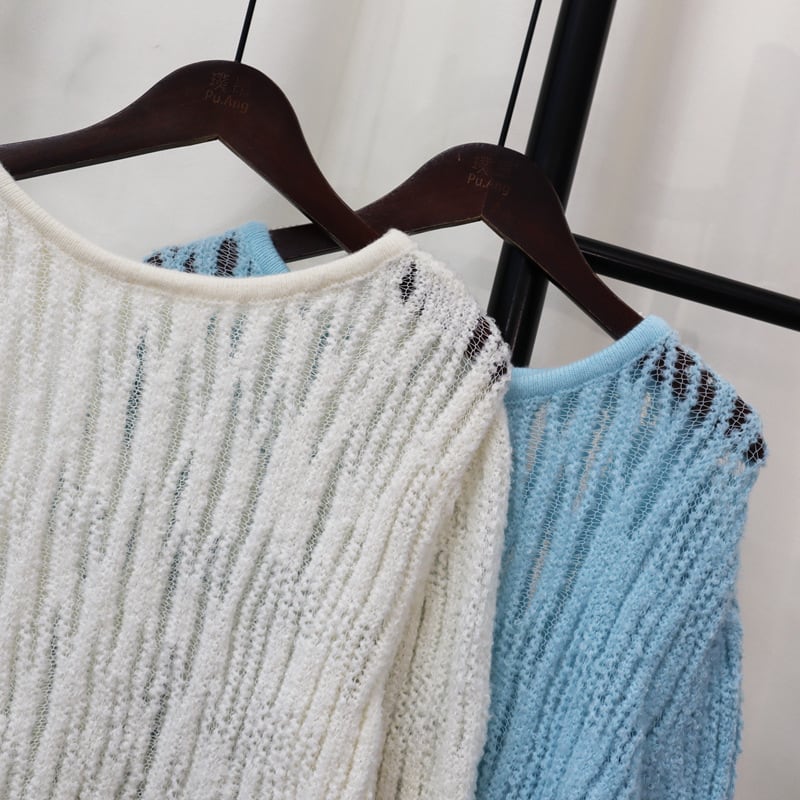 【tops】カットワークニットセーター　M25527
