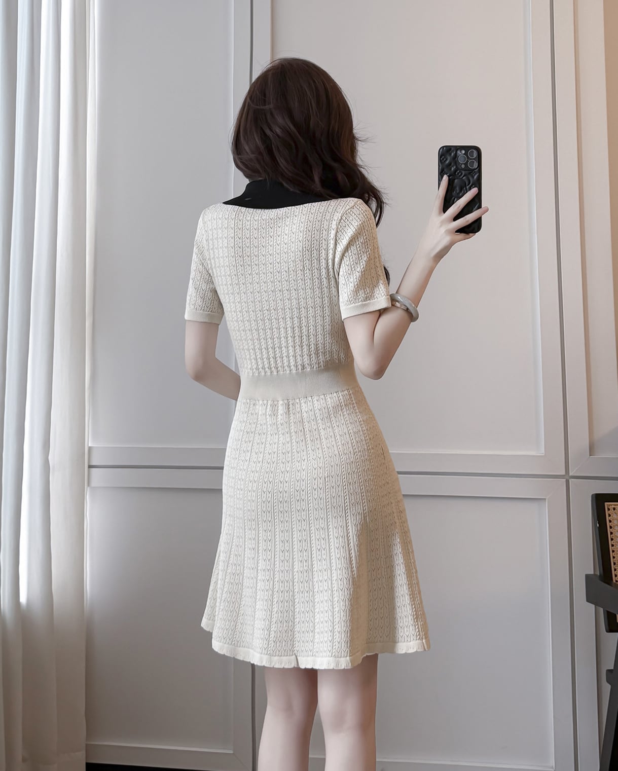 【dress】Aラインニットワンピース Q8468