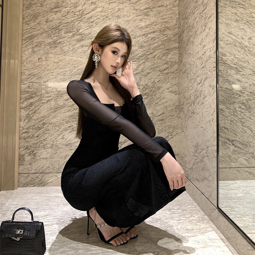 【dress】チュールドッキングワンピース　M27686