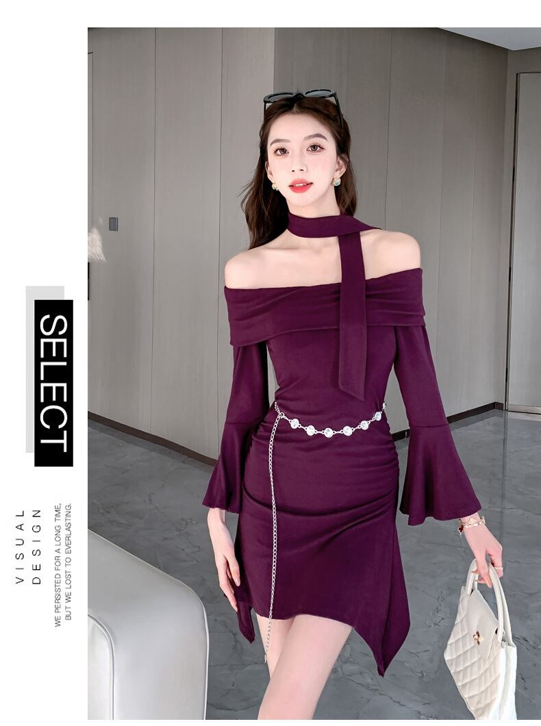 【dress】ボートネックワンピース　M28352