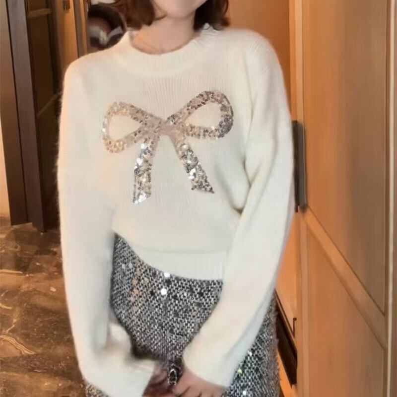 【tops】スパンコールニットセーター　M28738