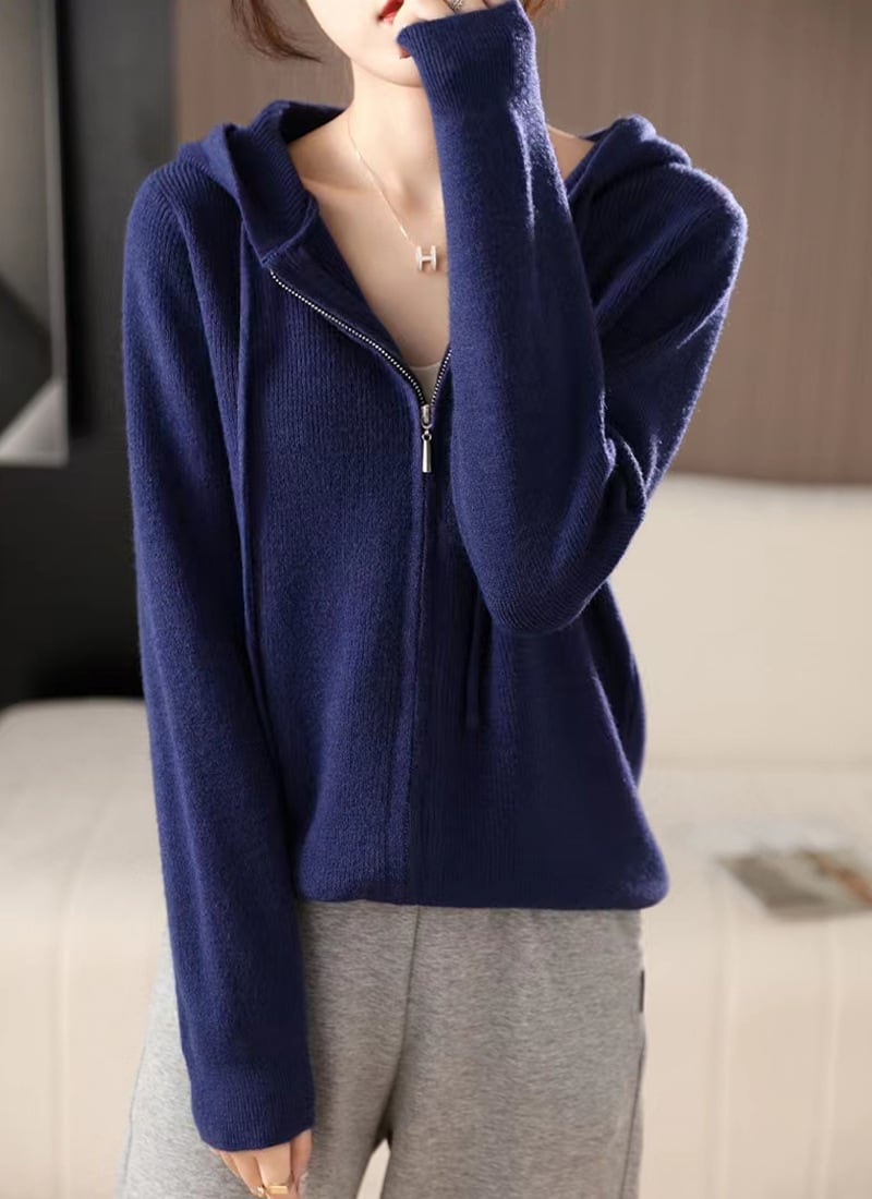 【outer】フード付きニットカーデ　M26284
