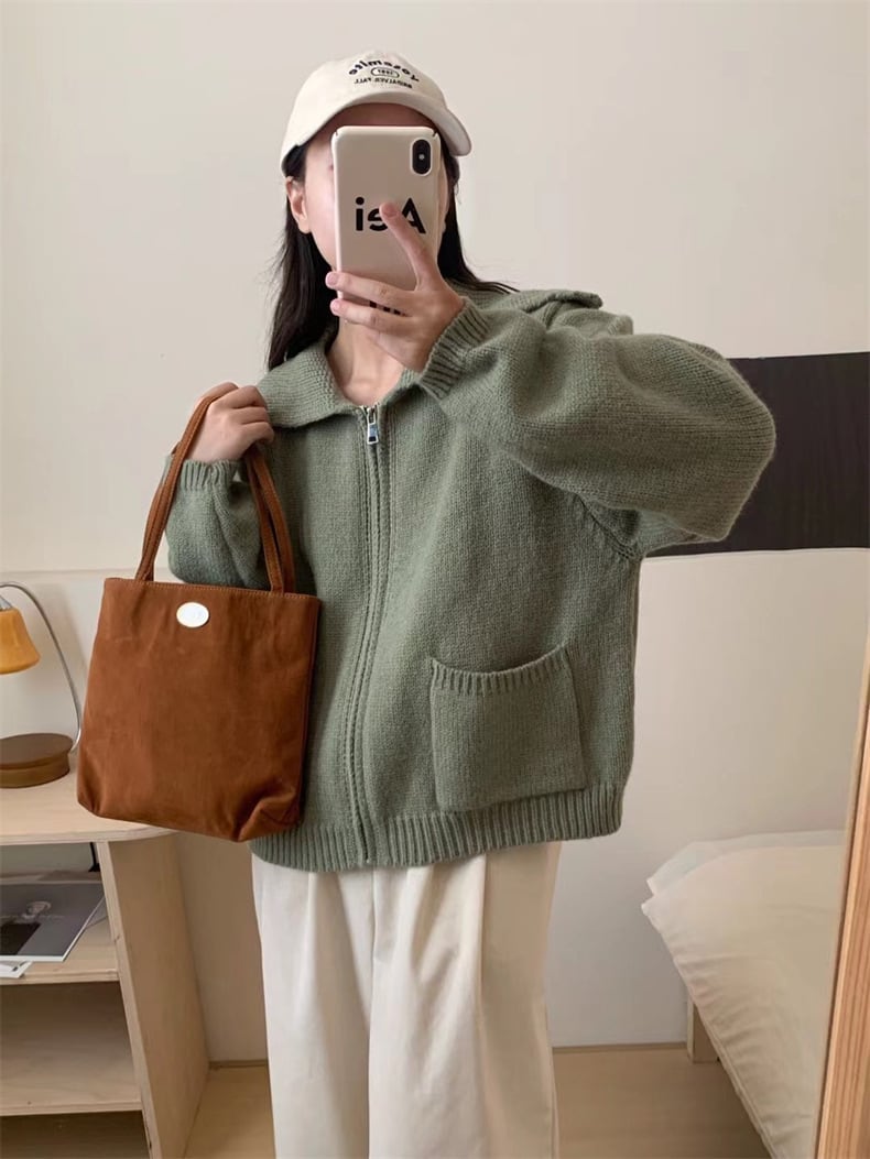 【outer】ファスナーニットカーデ　M25806