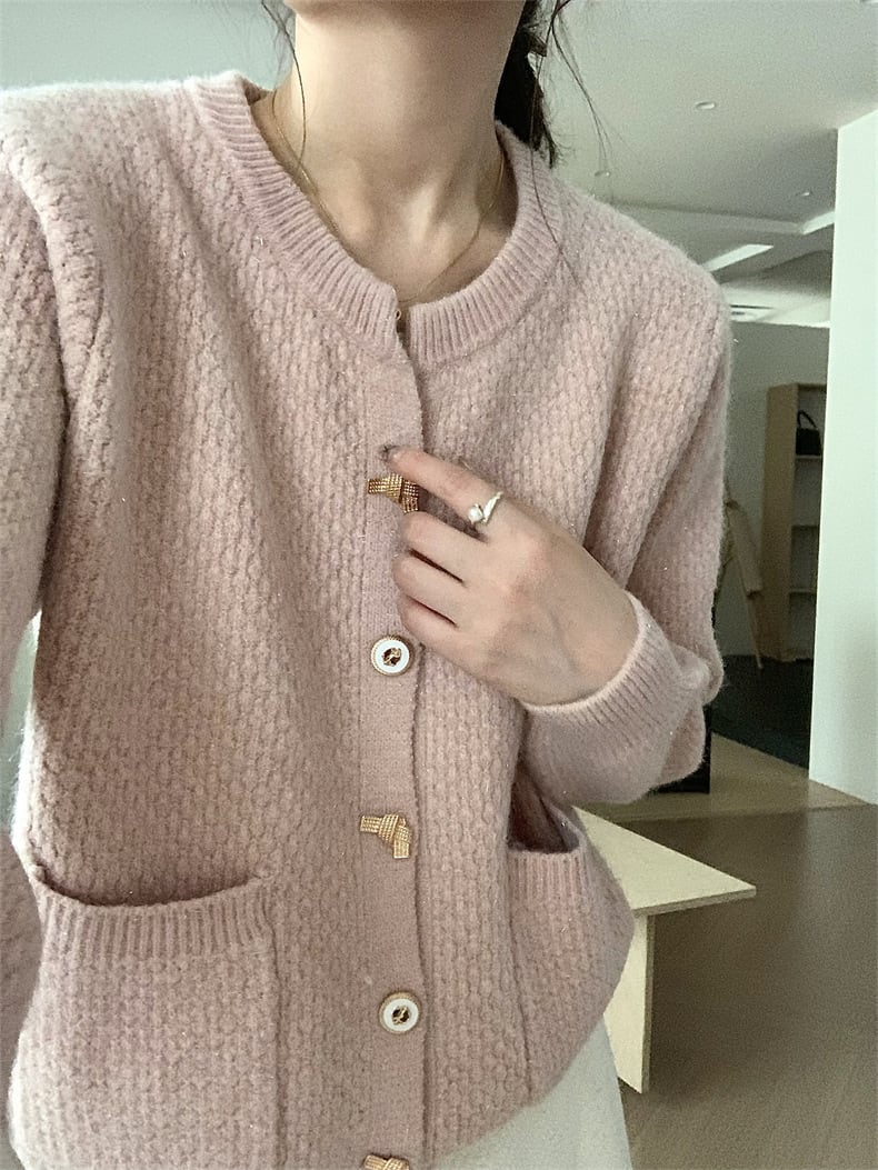 【outer】クルーネックニットカーデ　M25982