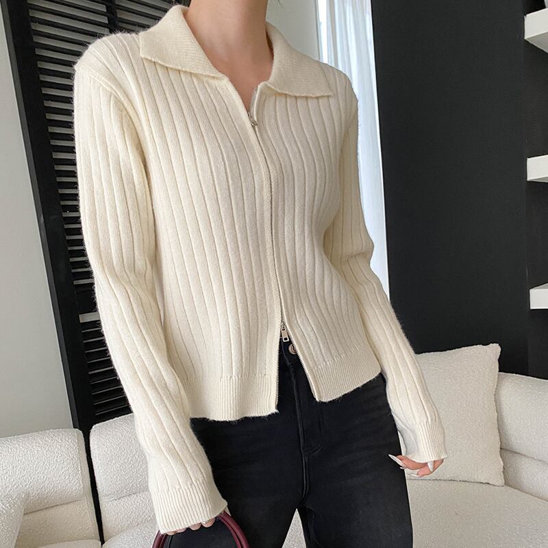 【outer】Wジップニットカーディガン Q7489
