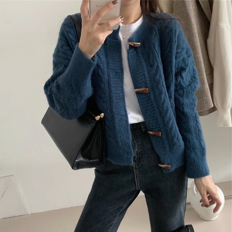 【outer】クルーネックニットカーデ　M27240