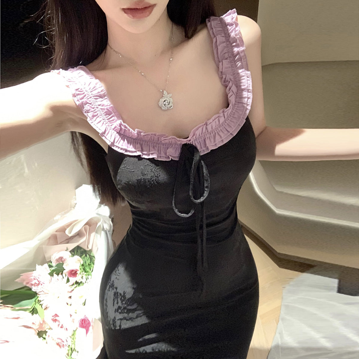 【dress】フリルデートワンピース　M25167
