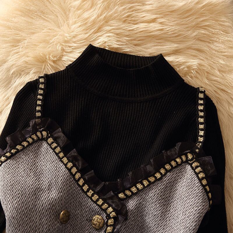 【set】セーター+イレギュラージレ2点セットF6311