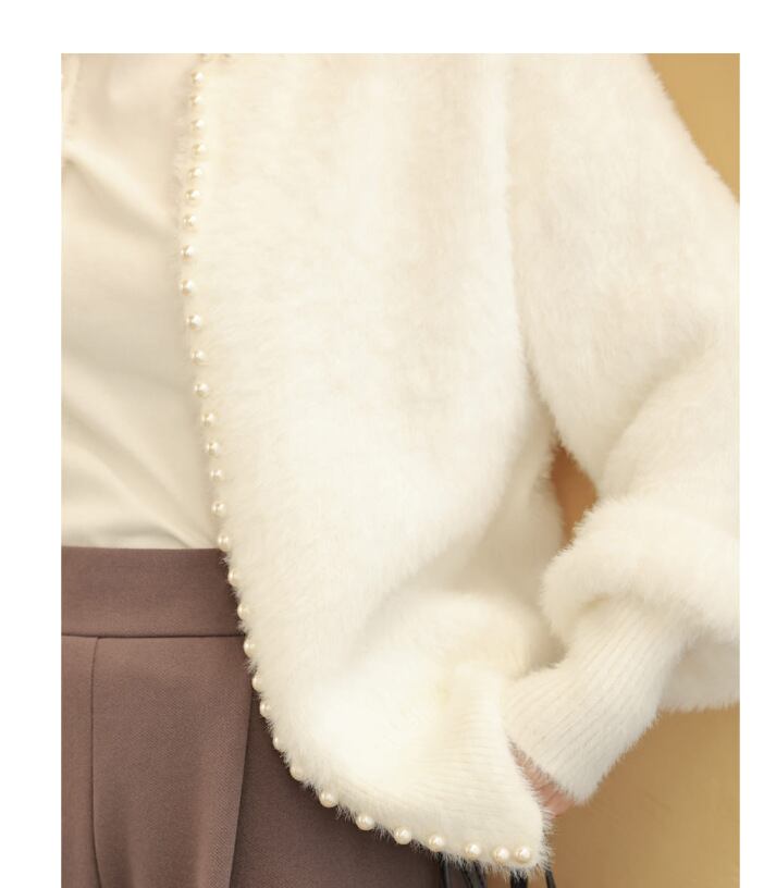 【outer】パールニットカーデ　M27471