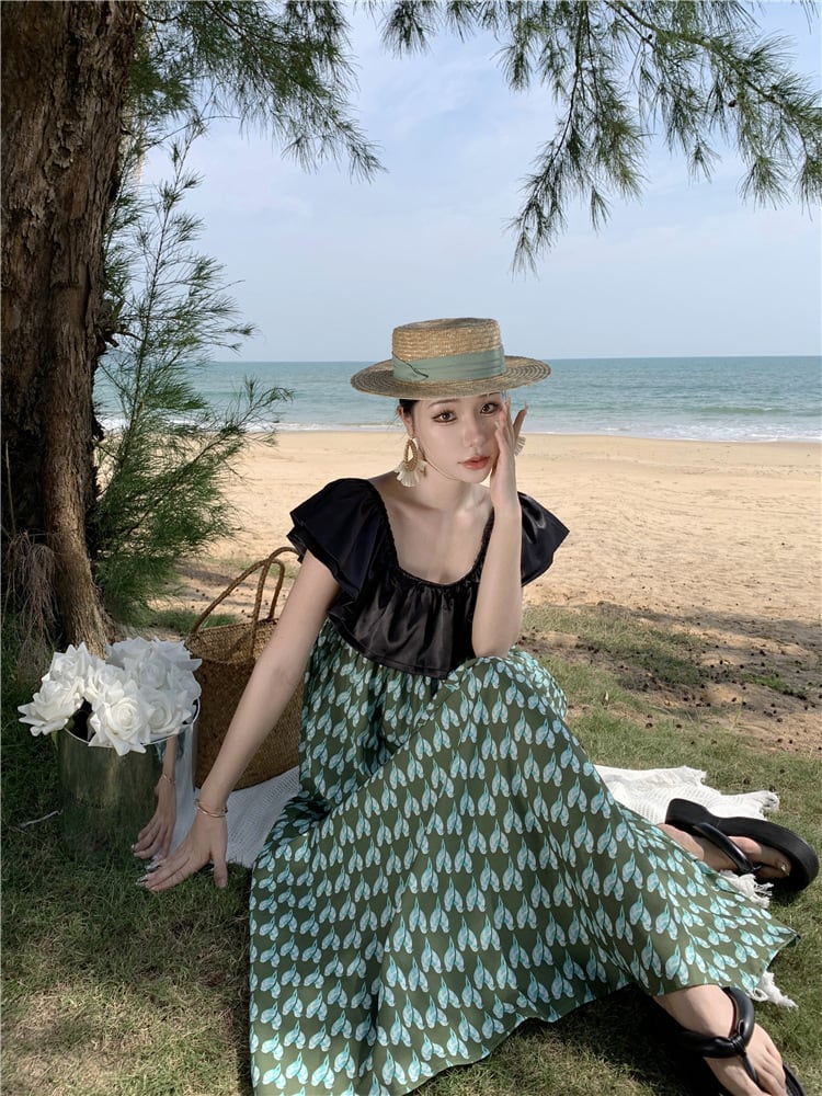 【dress】フリル切り替えワンピース　M25295
