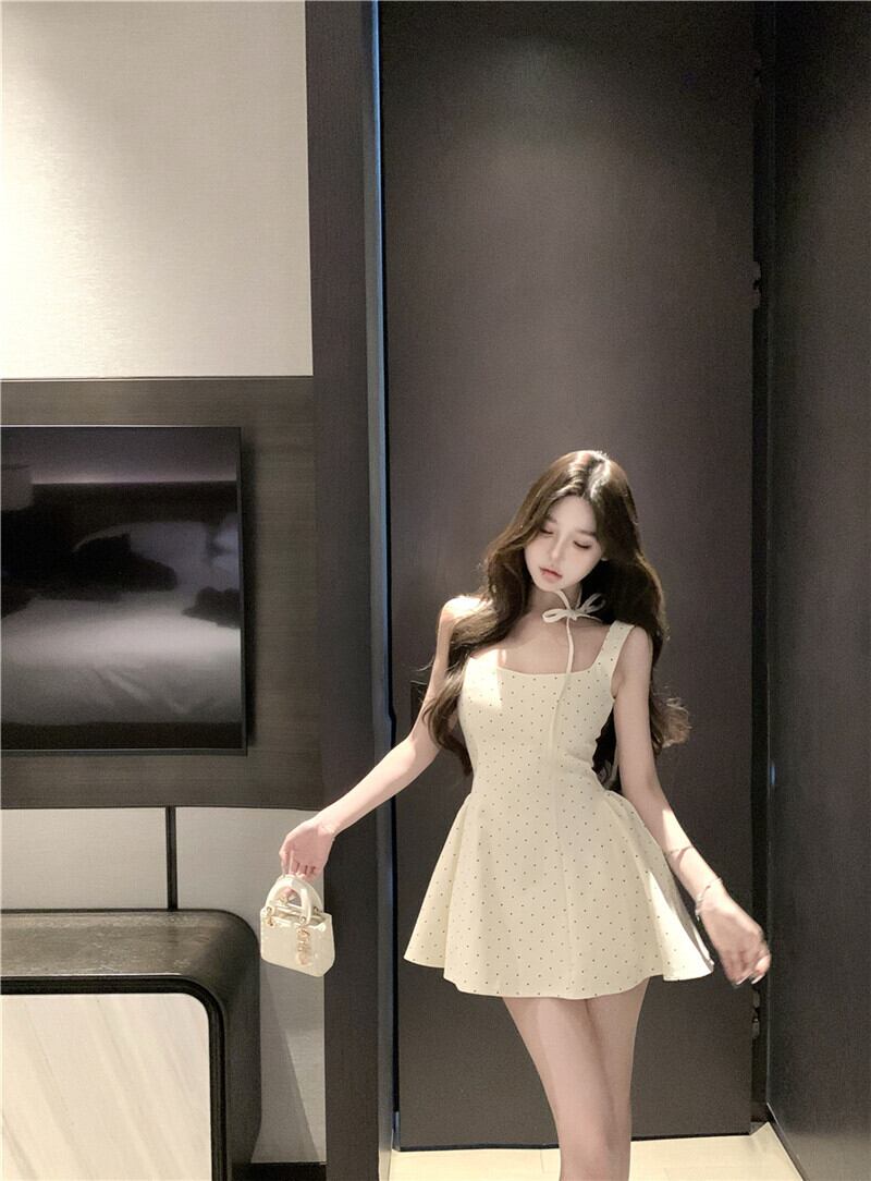 【dress】ドット柄キャミワンピース　M30065