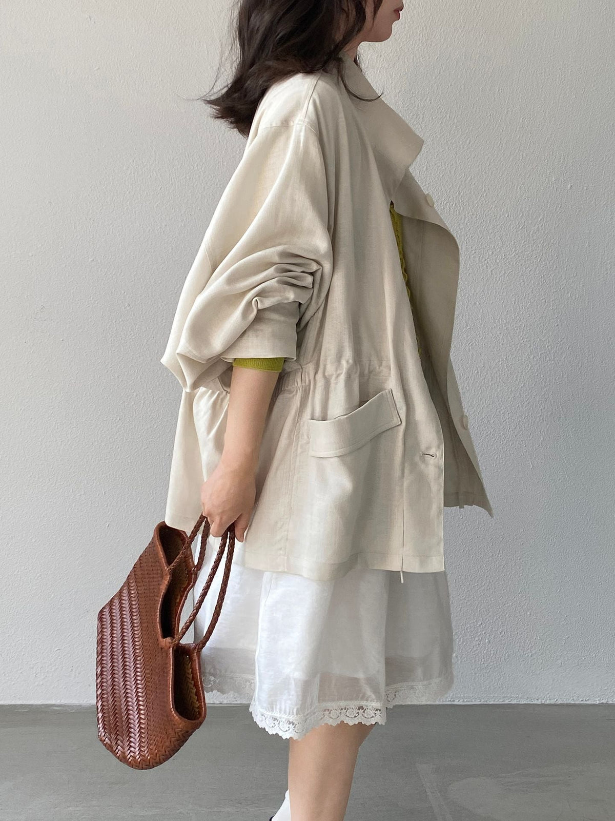 【outer】リネンコート Q8245