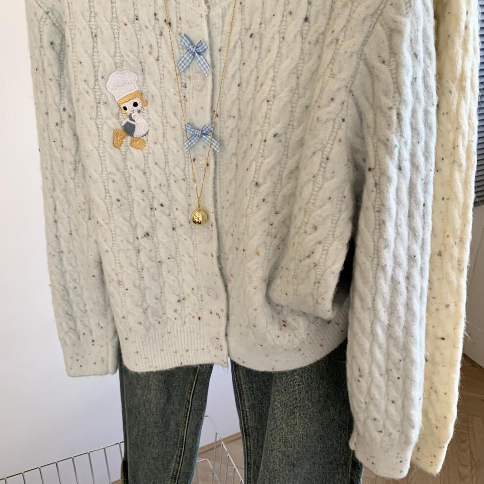 【outer】刺繍ニットカーデ　M29261