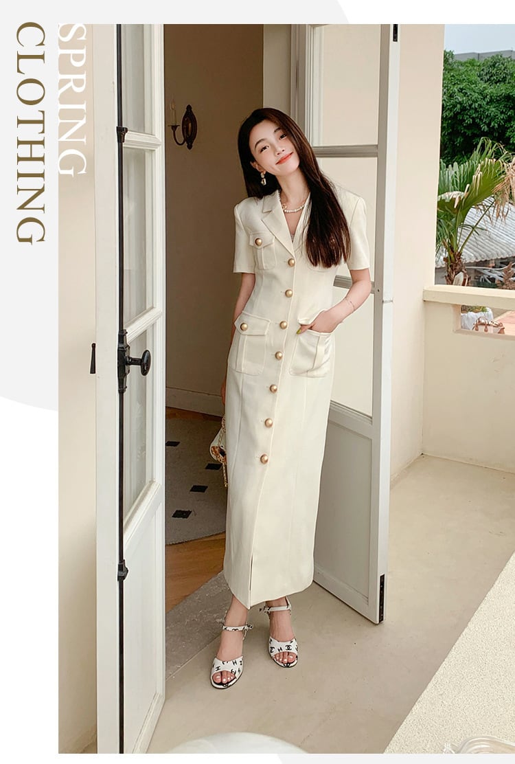 【dress】フラップポケットワンピース　M24071