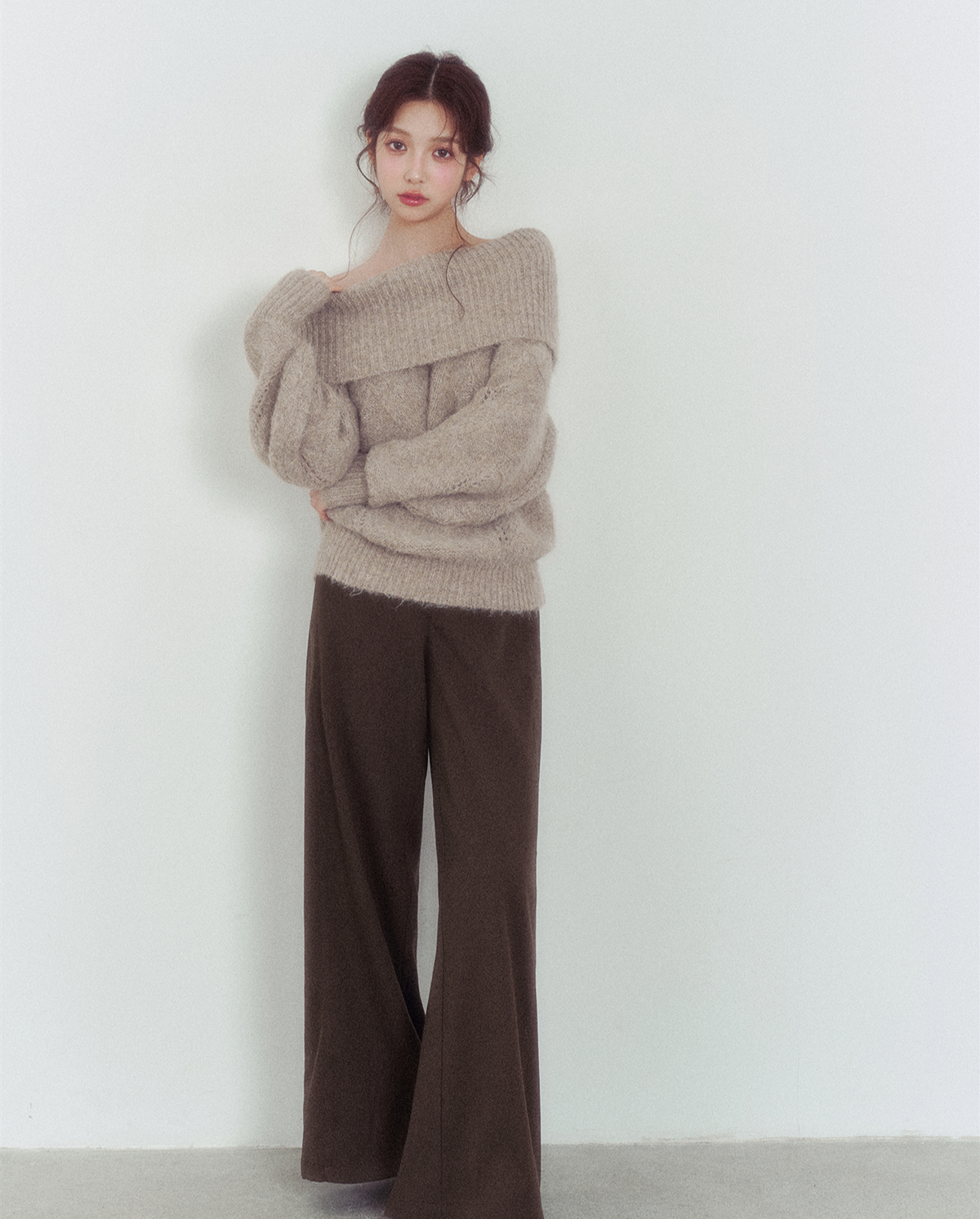 【tops】オフショルニットトップス　N3346