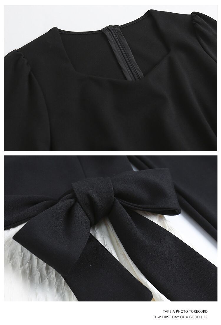 【dress】リボン付き切り替えワンピース　M29549