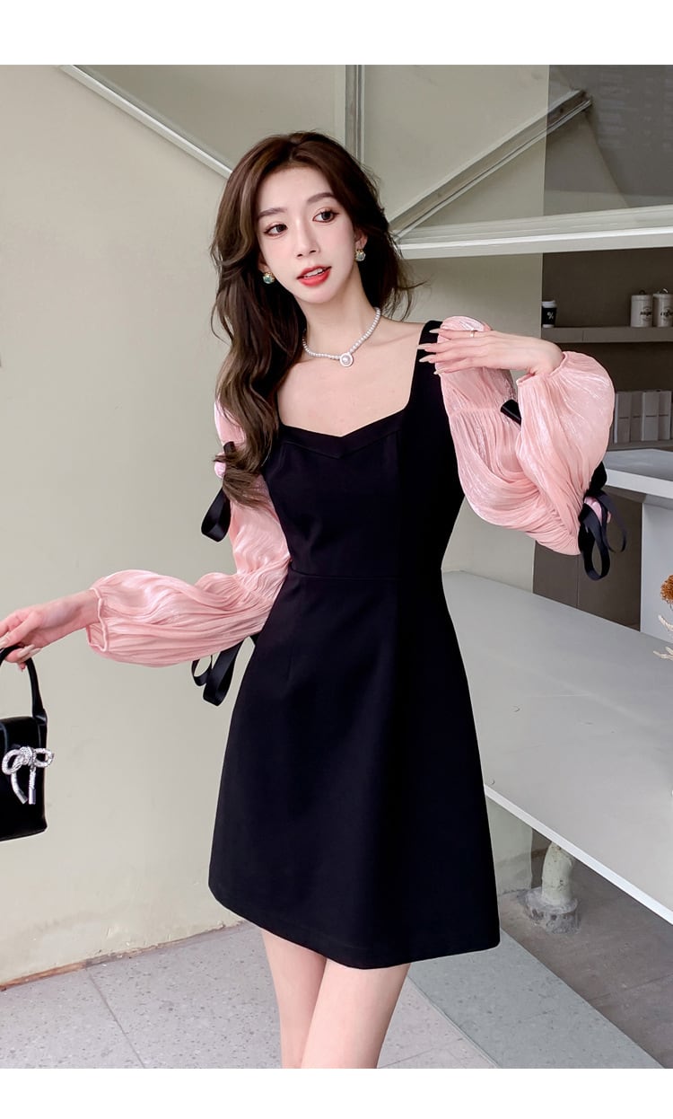 【dress】リボン付き切り替えワンピース　M26331