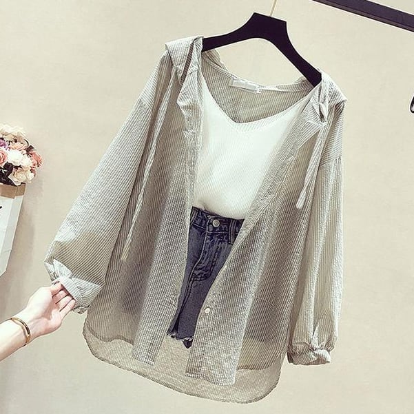 【tops】紫外線対策シャツトップス　M24027