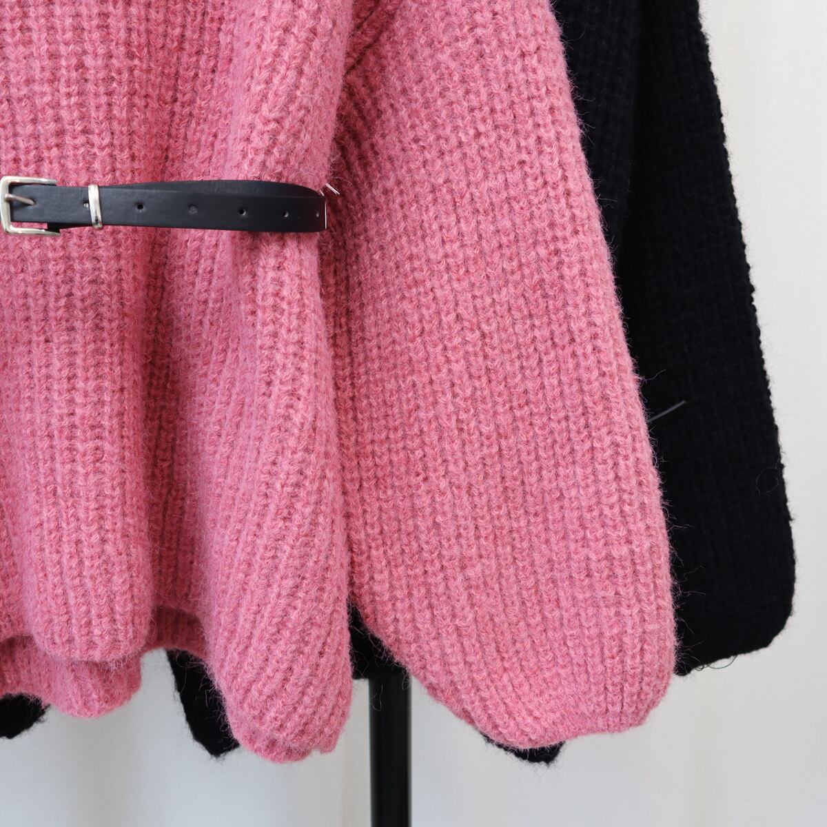 【tops】ニットセーターベルト付き　M18748