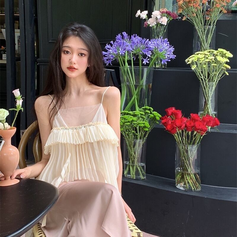 【tops】シフォンギャザーキャミソールG20098