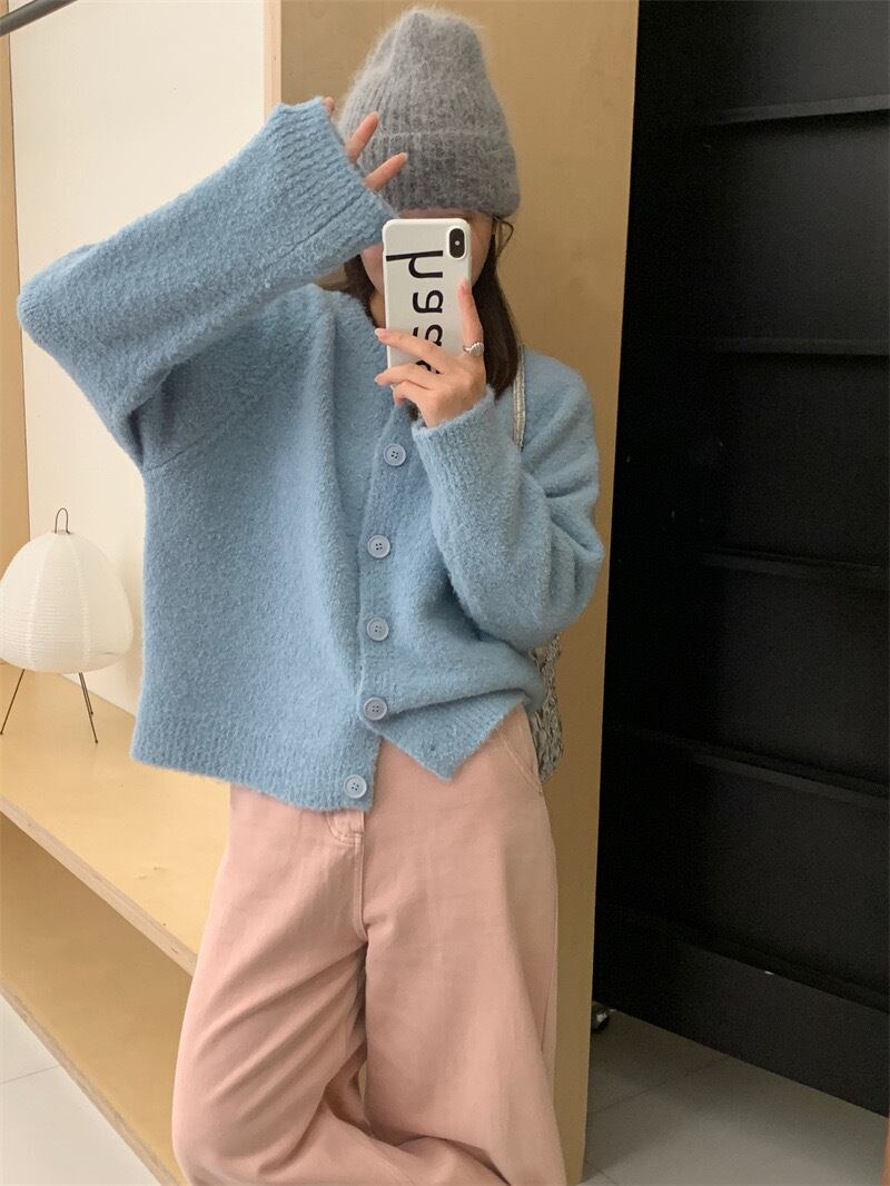 【outer】クルーネックニットカーデ　M18868