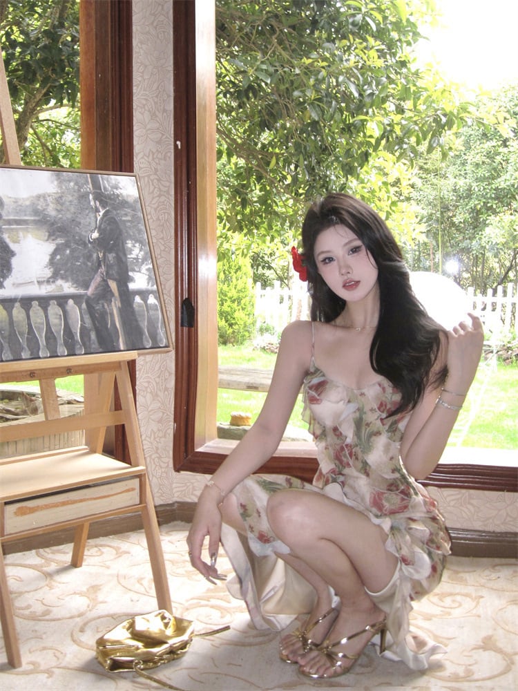 【dress】花柄キャミワンピース　M24447