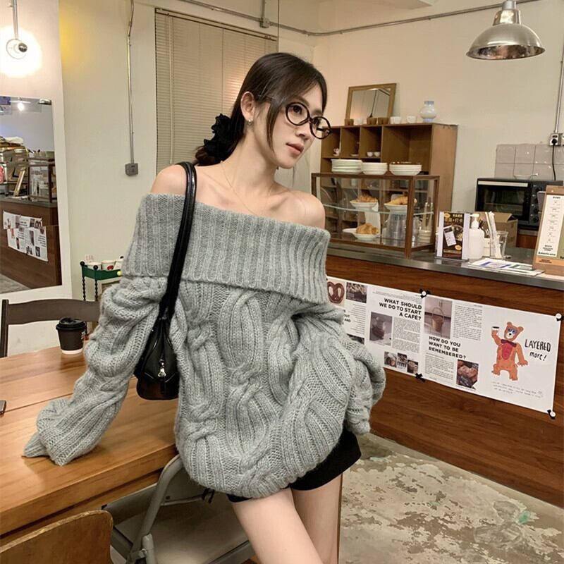 【tops】ボートネックニットセーター　M27457