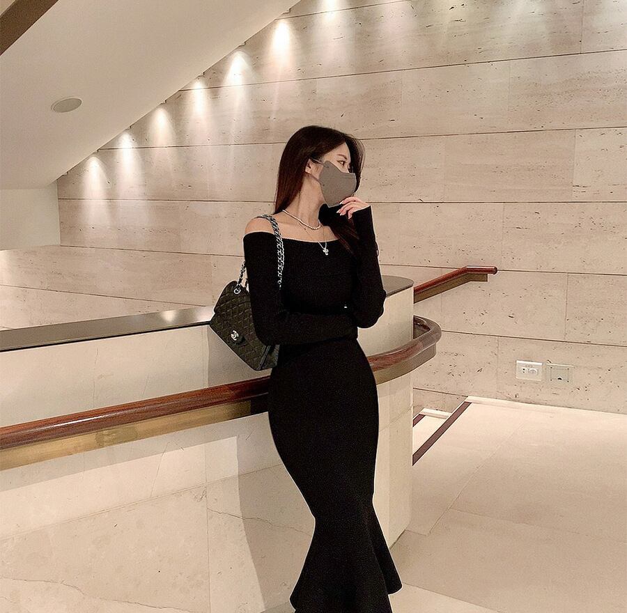 【dress】マーメイドニットワンピース　M18721