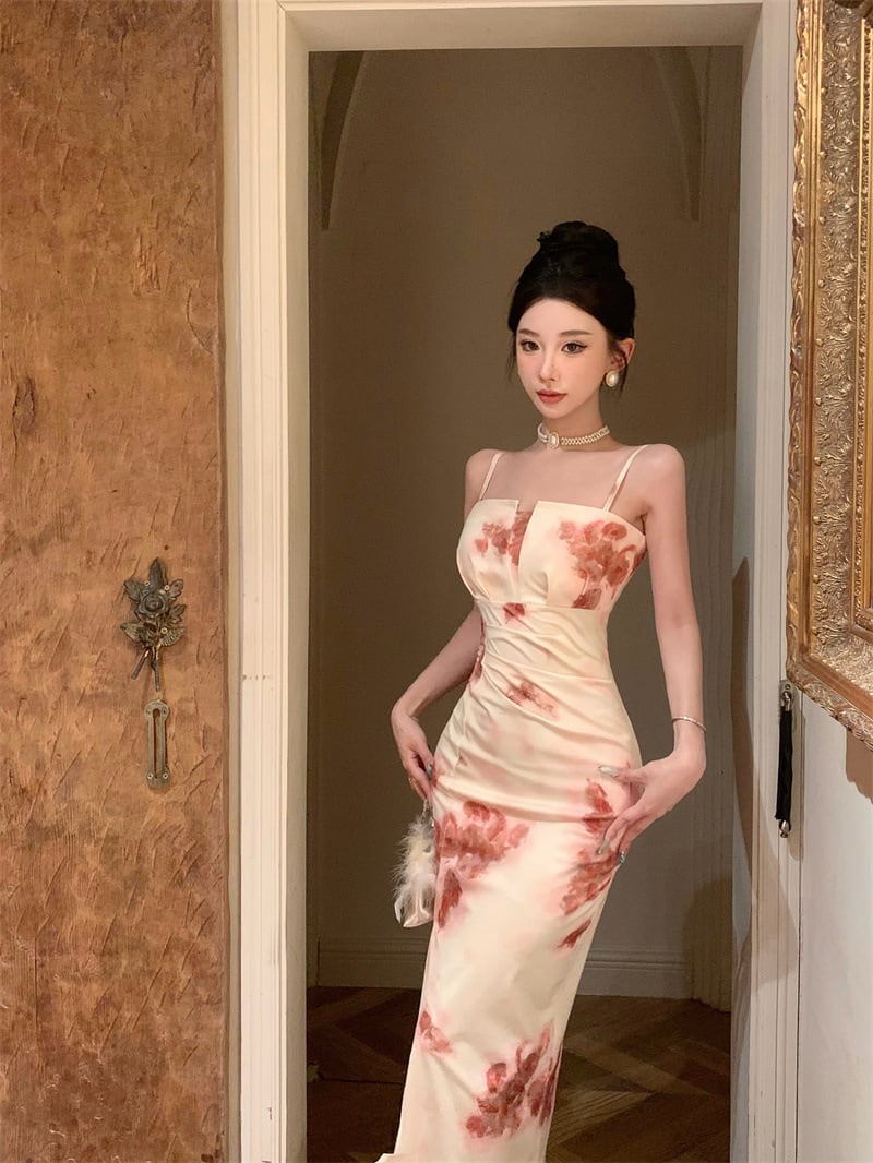 【dress】キャミプリントワンピース　M25100