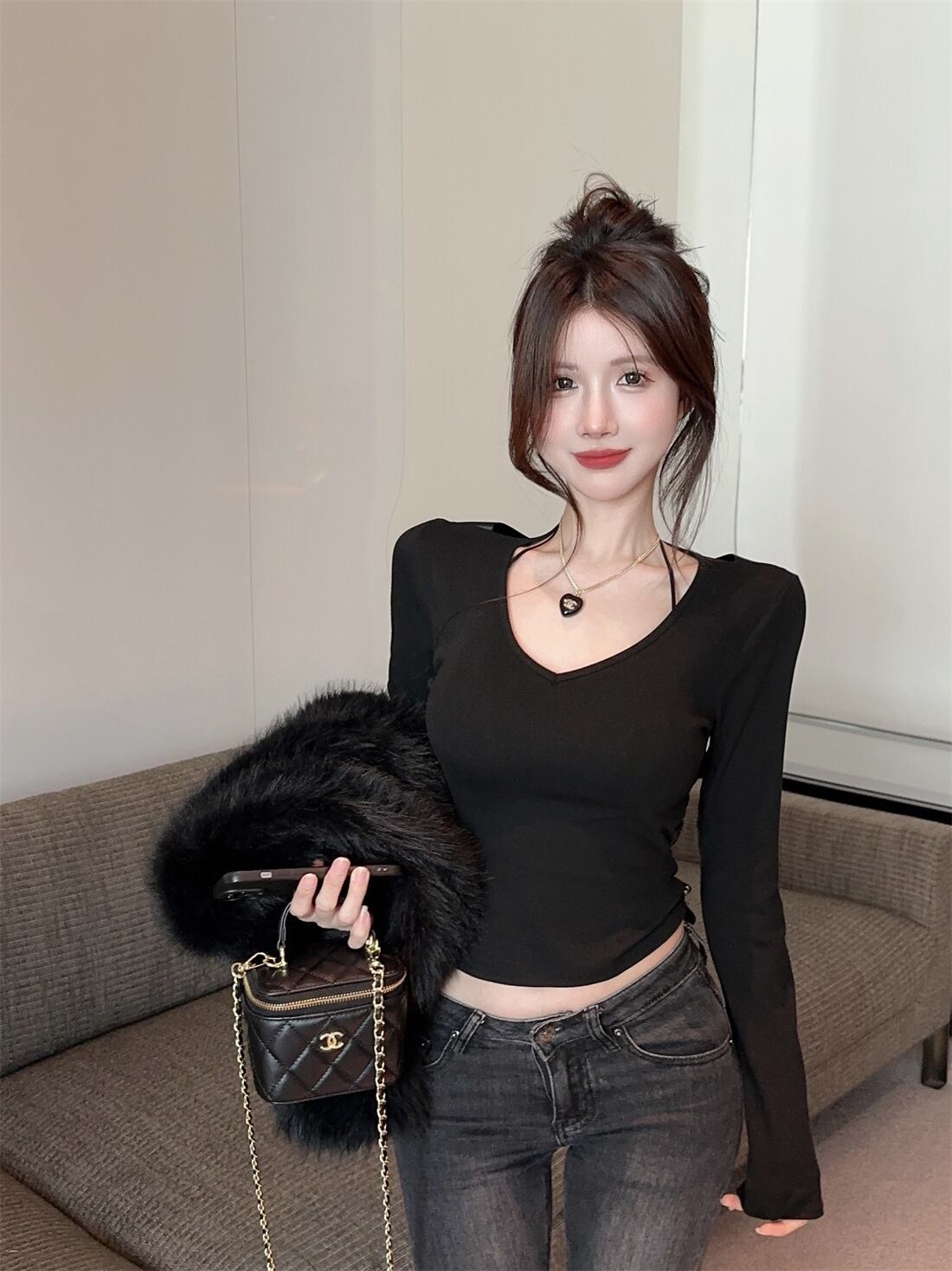 【tops】レース切り替えTシャツG20112