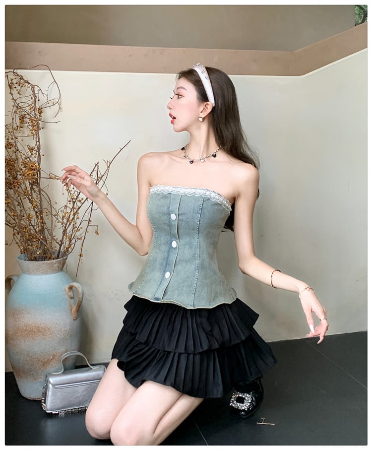 【tops】デニムベアトップ　M24438