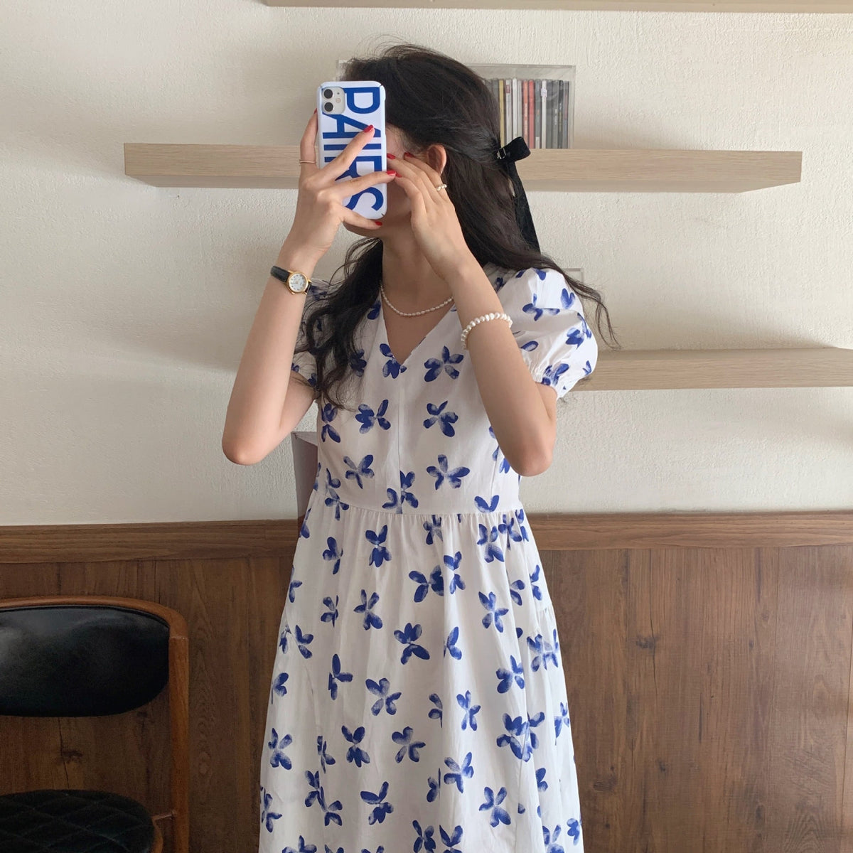 【dress】パフスリーブワンピース　M24628