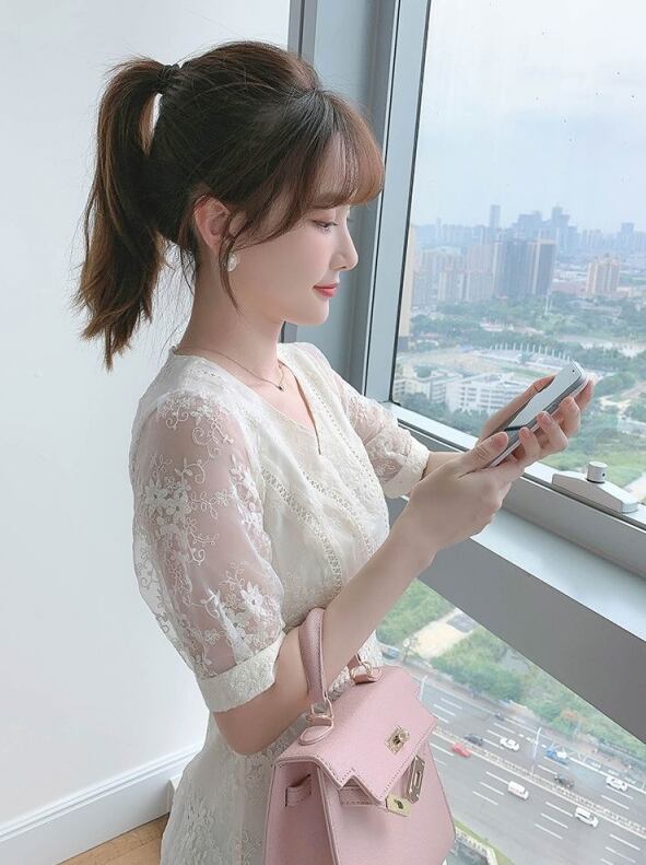 【dress】美人度アップ!気質満点レーススウィート夏 着痩せワンピース G0547