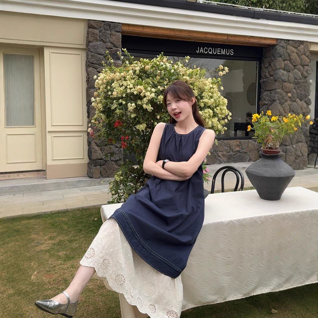 【dress】レース切り替えノースリーブワンピース　M29817