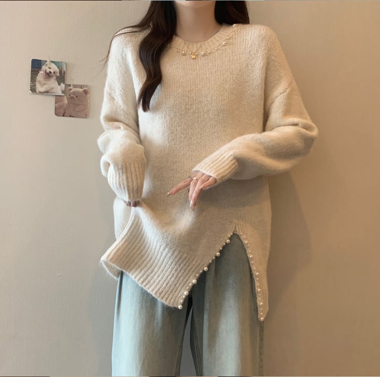【tops】パールニットセーター　M27415