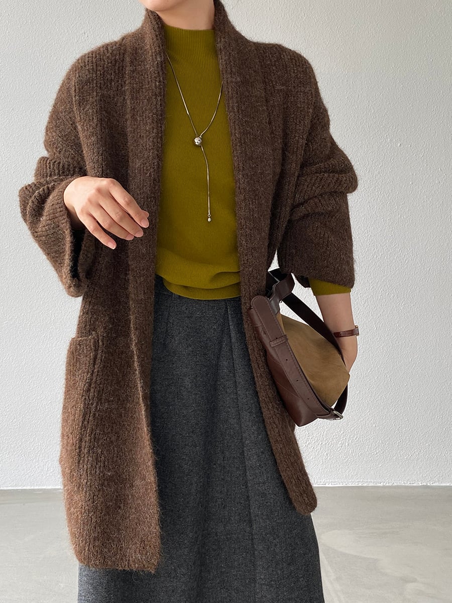 【outer】ロングニットカーディガン Q7242