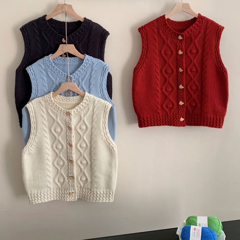 【outer】4色展開ニットベスト Q8067