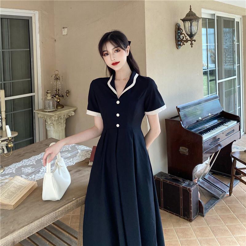 【dress】夏好感度UP!気質満点シンプルレトロレディース プラスサイズワンピース