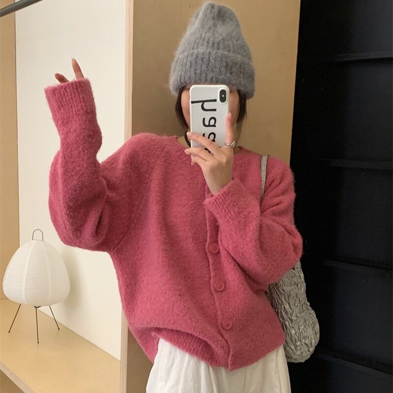 【outer】クルーネックニットカーデ　M18868