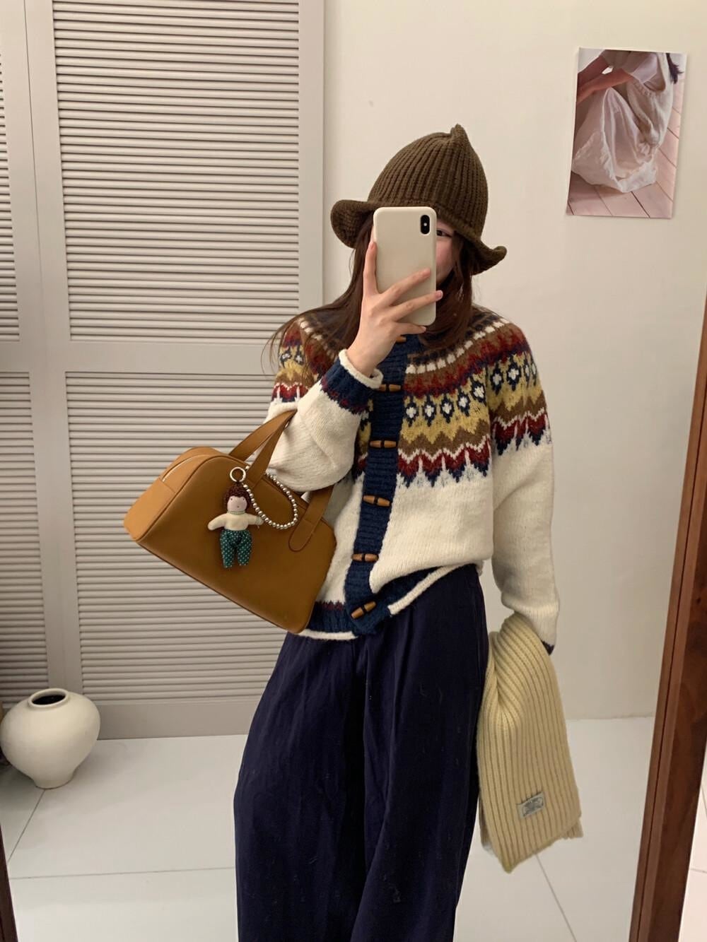 【outer】ジャカードニットカーデ　M27110