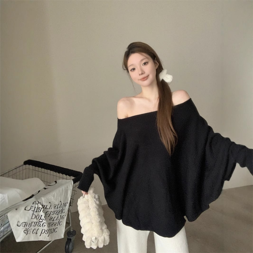 【tops】ドルマンスリーブニットトップス　M28395