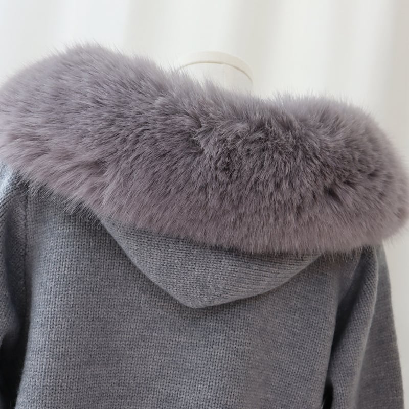 【outer】フードファーニットカーデ　M27632